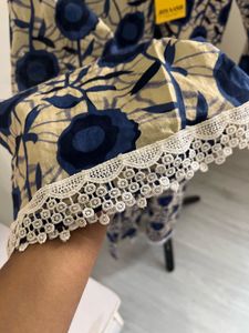 Blue Floral Print Kurta