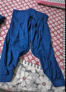 Embroidered Blue Cotton Kurta Set with Dupatta
