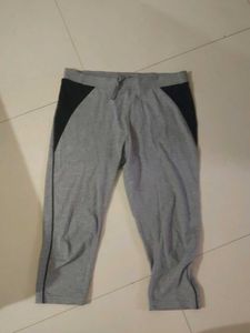 Gray Capri Pants with Black Accents
