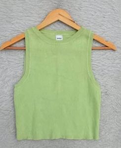 Green Sleeveless Knit Tank Top