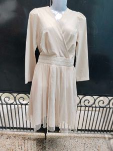 Refill Seoul Off-White Wrap Mini Dress