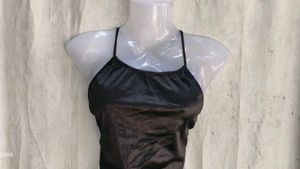 Black Halter Neck Bandeau Top