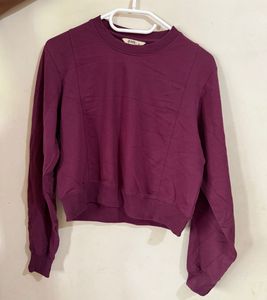 wine color full sleeve sweat shirt