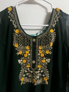 Elegant Green Embroidered Kurta Set
