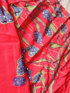 Red Floral Saree
