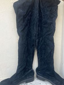 Black Suede Over-the-Knee Boots
