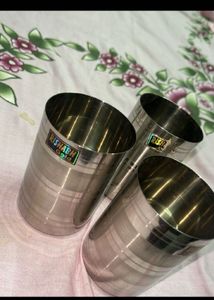 Stainless Steel Serving Bowls &amp; Glasses Set combo