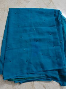 Brand New Beautiful Rama Blue Color Saree