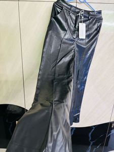 Chic Faux Leather Wide-Leg Pants