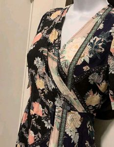 Bohemian Floral Wrap Dress