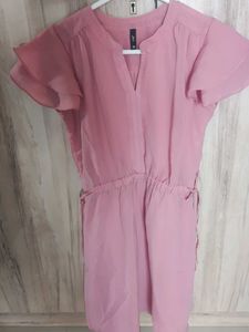 Chic Pink V-Neck Dress