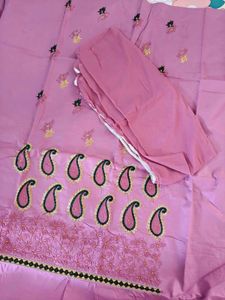 Pink Embroidered Kurta Set dress material
