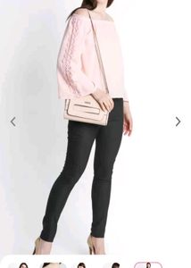Annabelle By Pantaloons Off Shoulder Peach Top