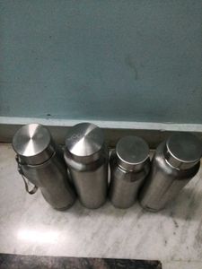 Set of 4 Stainless Steel Water Bottles