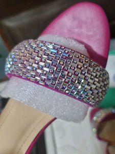 Sparkling Pink Wedge Sandals size 39