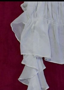 White Ruffled Sleeveless Top