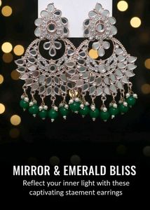 Green Heavy Earings Party Wear