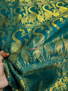 Green Colour Pattu Saree With Blouse