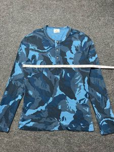 Blue Camo Long Sleeve Henley
