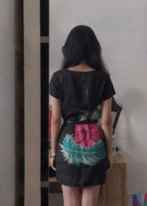 Tropical bloom mini shift dress