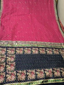 Beautiful Pink Saree with Embellishments