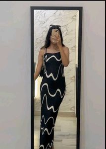 Stylish Black & White Maxi Dress