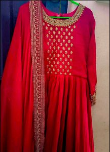 Vibrant Pink Embroidered Kurta Set with Dupatta