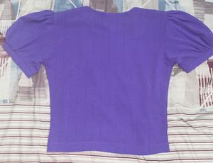 Cute Purple Button-Up Top