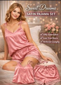 Peach Satin Pajama night suit