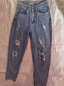Distressed Blue Denim Jeans