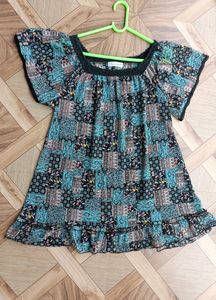 Blue And Black color Top For Women