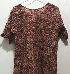 Ethnic Floral Print Aline Midi Dress