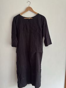 Elegant Black Cotton Kurta