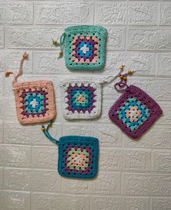 Handmade Granny Square Potli Bag