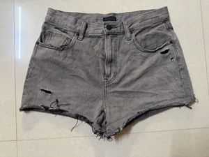 UNIQLO Distressed Grey Denim Shorts