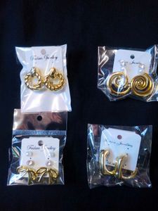 4 pairs anti tarnish earrings