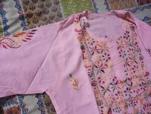 pink chicken kari long kurti 🩷