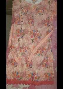 Floral Print Kurti with Delicate Details For Girls