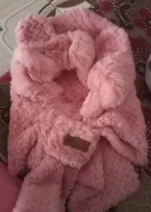 Cute Pink Bear Ear Hood Scarf