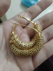 Gold Textured Hoop Earrings