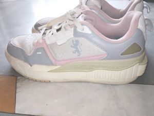 Stylish Pink &amp; Grey Sneakers