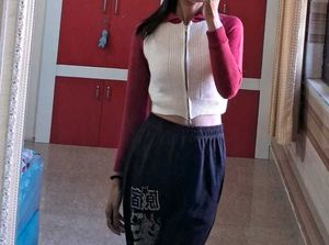 Red &amp; White Zip-Up Jacket