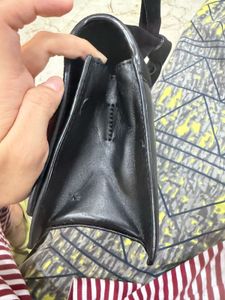 Chic Black Suede &amp; Faux Leather Handbag