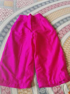 Vibrant Pink Palazzo Pants with Floral Top