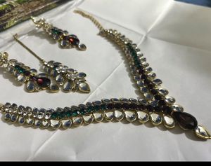 Purple,green&amp;silver Necklace Set❤️
