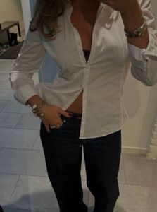 Zara fitted Classic White Button-Up Shirt