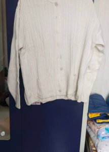 Cream Knit Cardigan with Buttons