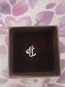 Letter 'U' sterling silver pendant