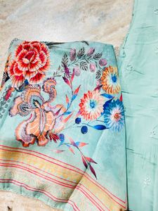 Light Blue Embroidered Kurta Set with Dupatta