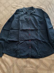 Blue Collared Button-Down Shirt